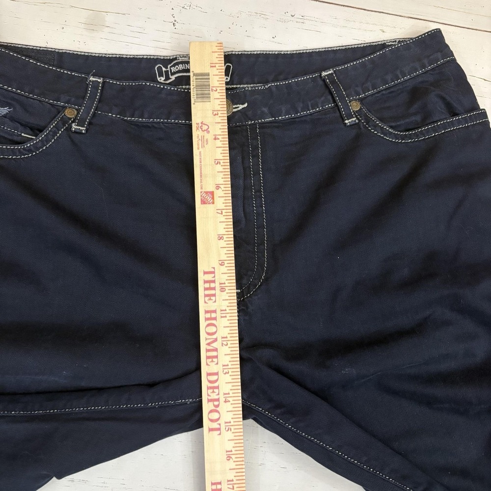 Robin's Jean Denim Shorts Mens 36 Blue Bermuda Rhinestone Back Pockets Biker - Picture 13 of 14